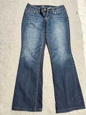 Mossimo Supply Co. Curvy fit boot cut. Mid Blue Flared Wide Leg Jeans